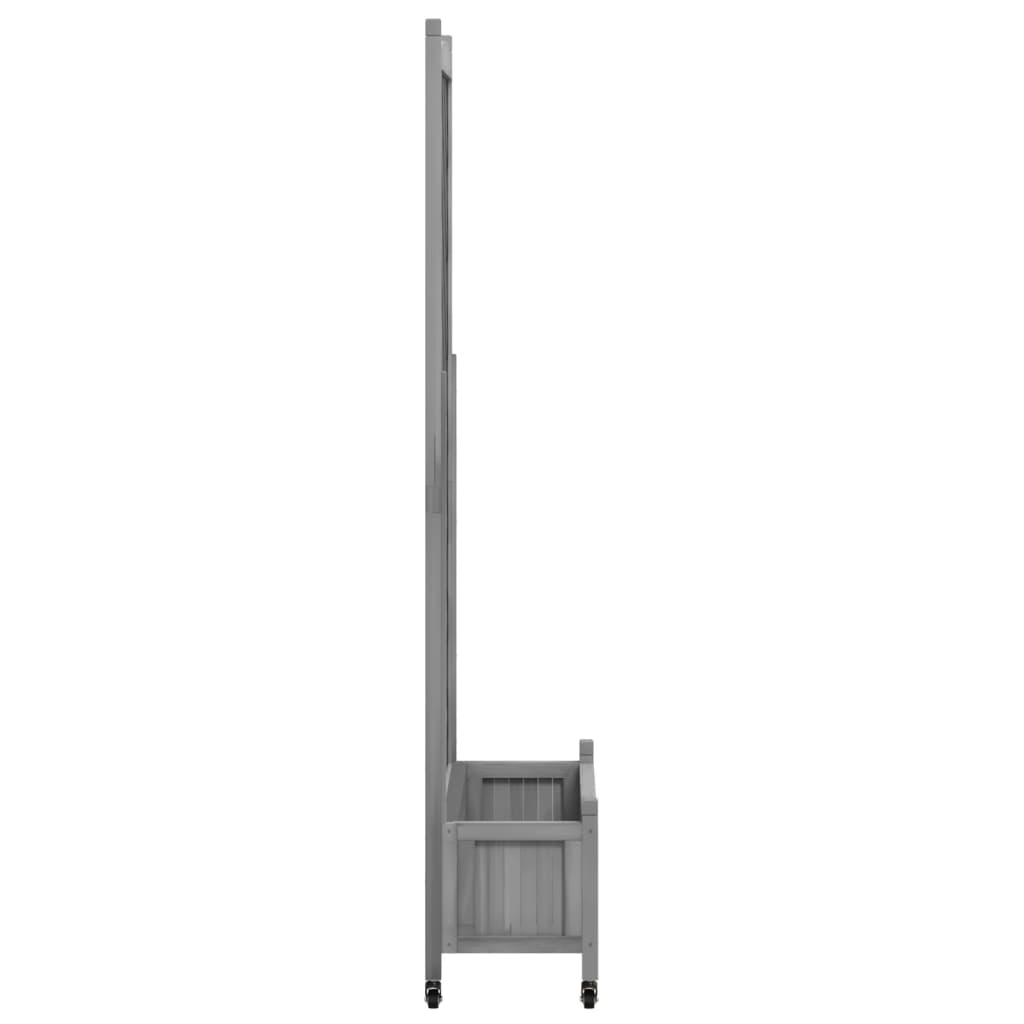 Plantenbak met latwerk en wielen massief vurenhout grijs is nu te koop bij PeponiXL, paradijselijk wonen!
