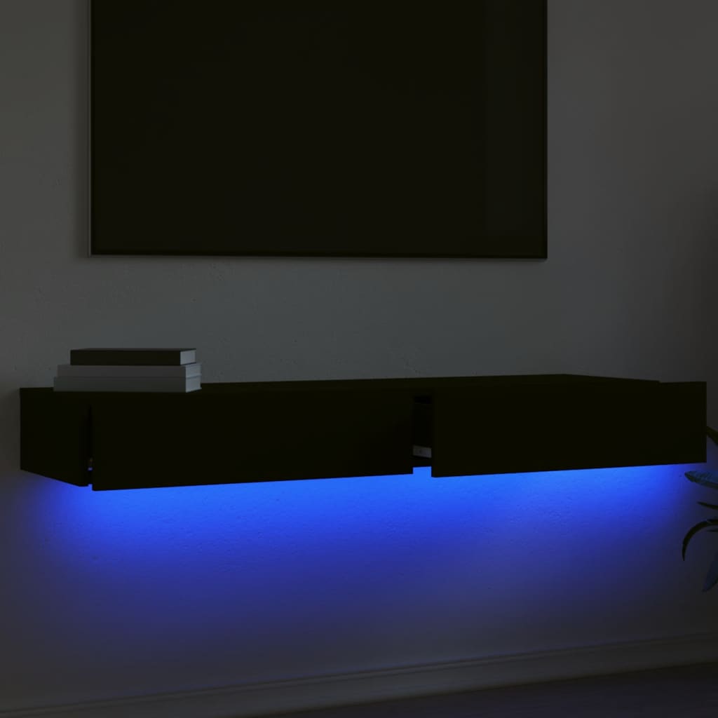 Tv-meubelen 2 st met LED-verlichting 60x35x15,5 cm zwart is nu te koop bij PeponiXL, paradijselijk wonen!