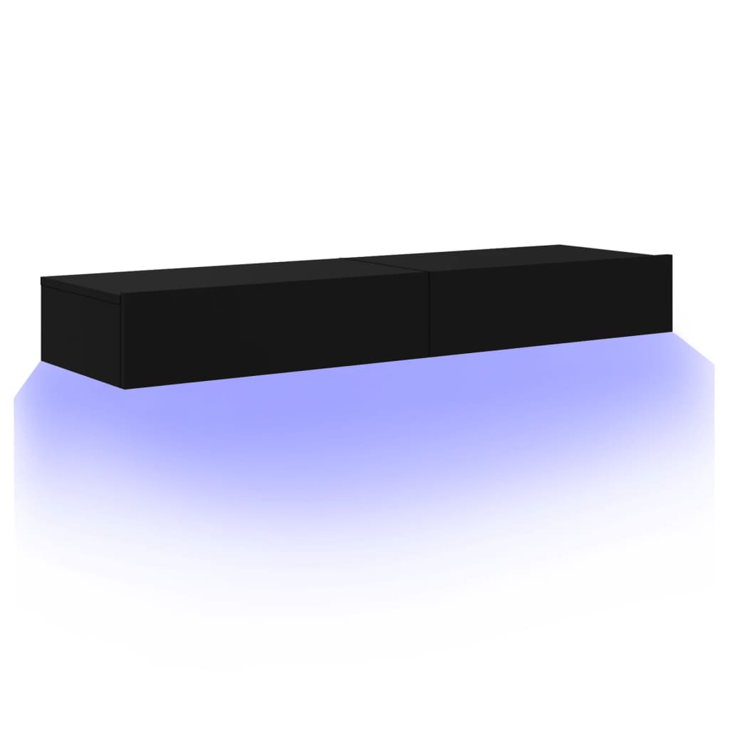 Tv-meubelen 2 st met LED-verlichting 60x35x15,5 cm zwart is nu te koop bij PeponiXL, paradijselijk wonen!