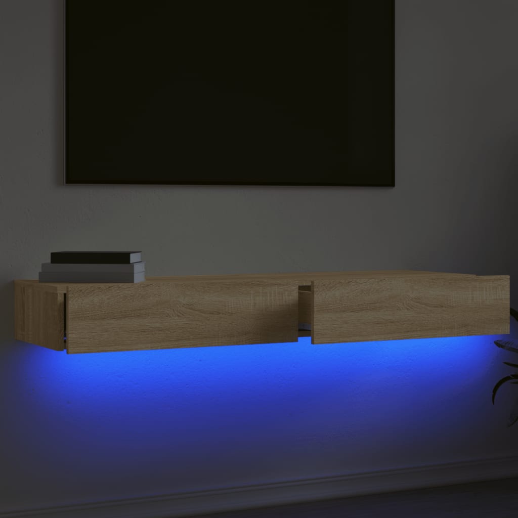 Tv-meubelen 2 st met LED-verlichting 60x35x15,5 cm sonoma eiken is nu te koop bij PeponiXL, paradijselijk wonen!