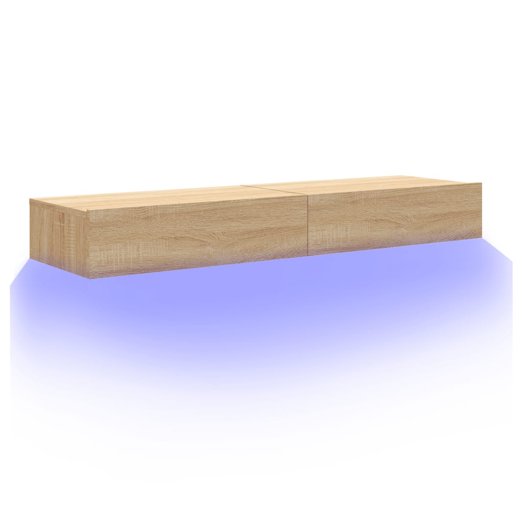 Tv-meubelen 2 st met LED-verlichting 60x35x15,5 cm sonoma eiken is nu te koop bij PeponiXL, paradijselijk wonen!