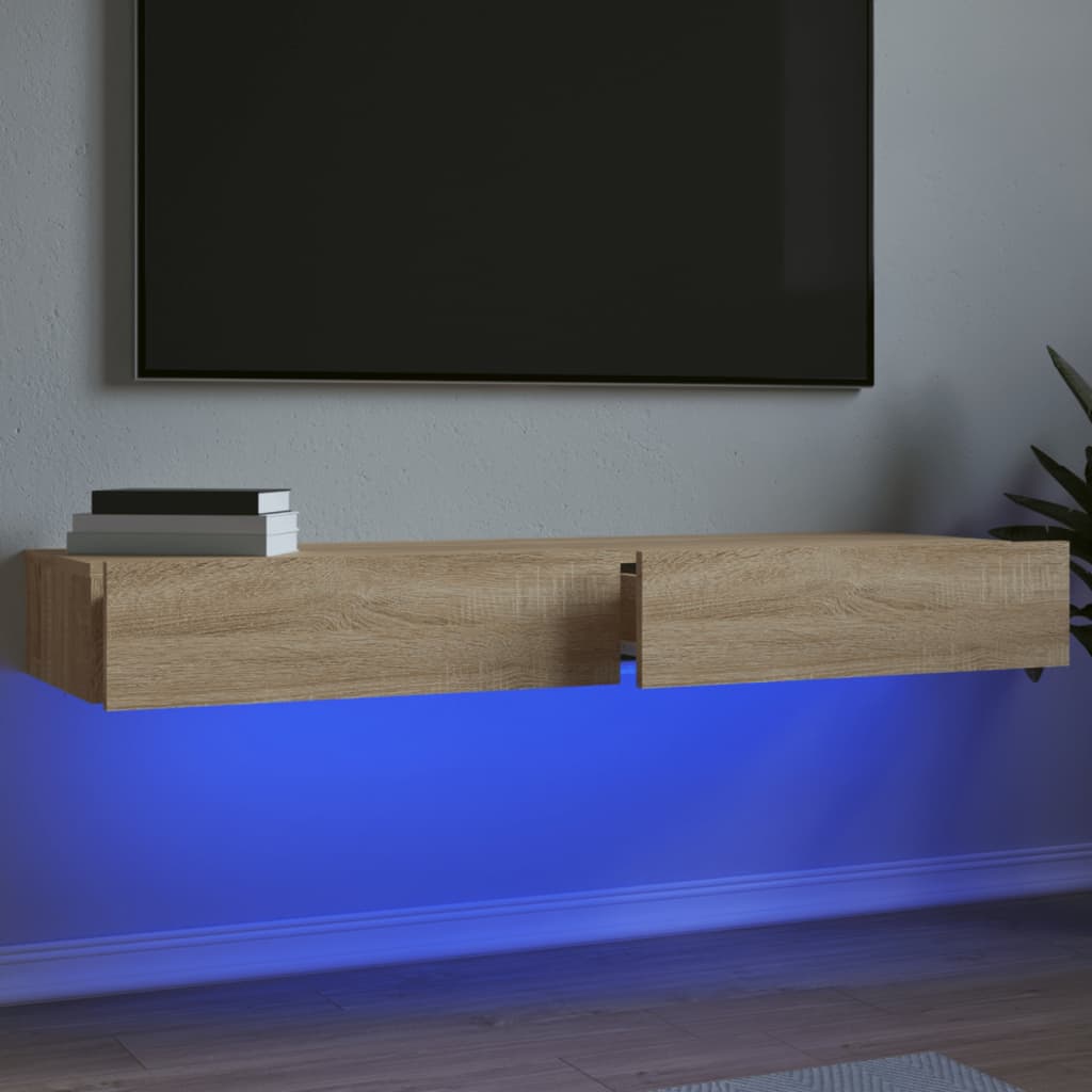 Tv-meubelen 2 st met LED-verlichting 60x35x15,5 cm sonoma eiken is nu te koop bij PeponiXL, paradijselijk wonen!