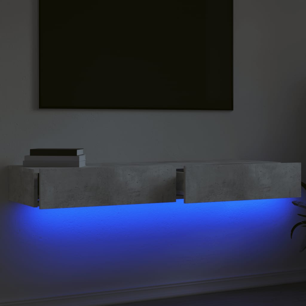 Tv-meubels met LED-verlichting 2 st 60x35x15,5 cm betongrijs is nu te koop bij PeponiXL, paradijselijk wonen!