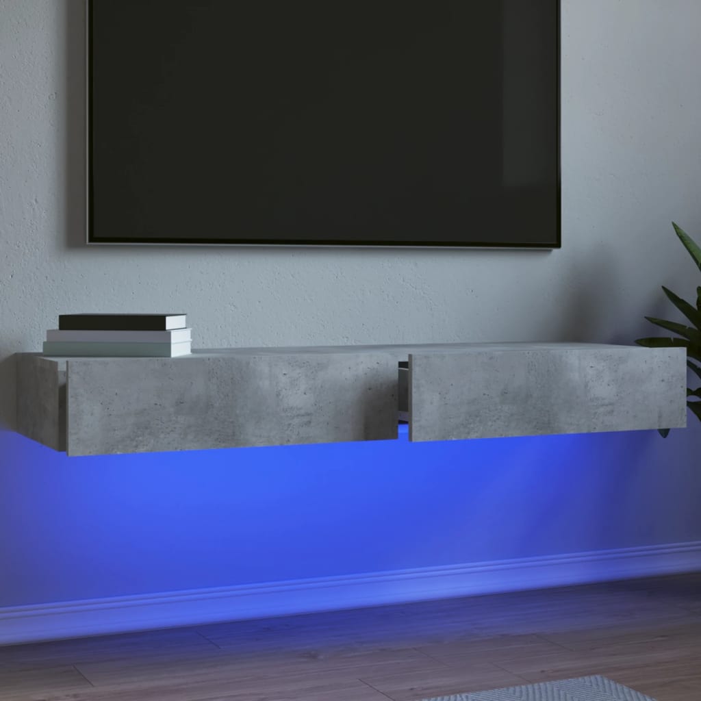 Tv-meubels met LED-verlichting 2 st 60x35x15,5 cm betongrijs is nu te koop bij PeponiXL, paradijselijk wonen!