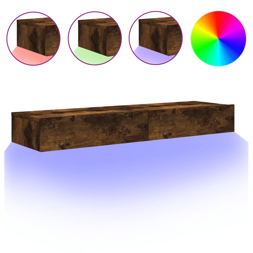 Tv-meubels 2 st met LED 60x35x15,5 cm gerookt eikenkleur is nu te koop bij PeponiXL, paradijselijk wonen!