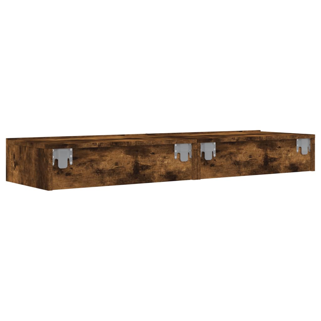 Tv-meubels 2 st met LED 60x35x15,5 cm gerookt eikenkleur is nu te koop bij PeponiXL, paradijselijk wonen!