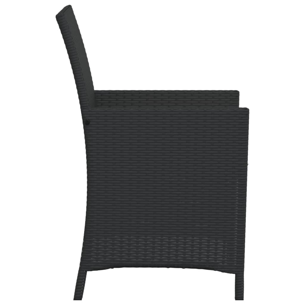 3-delige Bistroset met kussens poly rattan zwart is nu te koop bij PeponiXL, paradijselijk wonen!