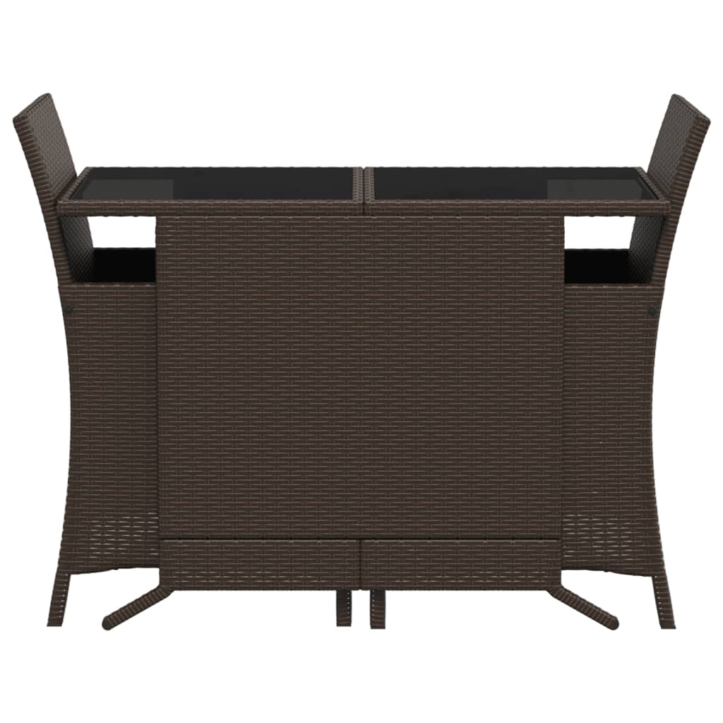 3-delige Bistroset met kussens poly rattan bruin is nu te koop bij PeponiXL, paradijselijk wonen!
