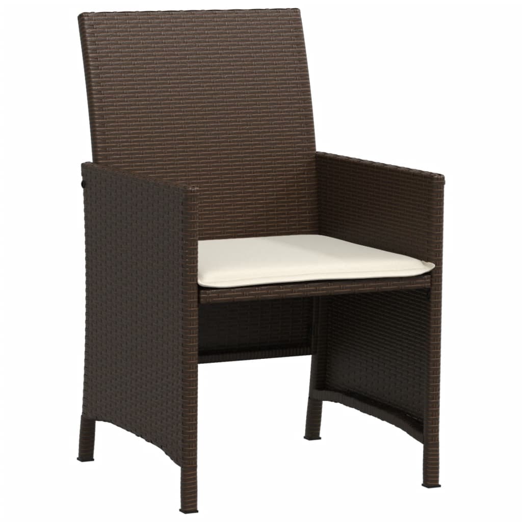 3-delige Bistroset met kussens poly rattan bruin is nu te koop bij PeponiXL, paradijselijk wonen!