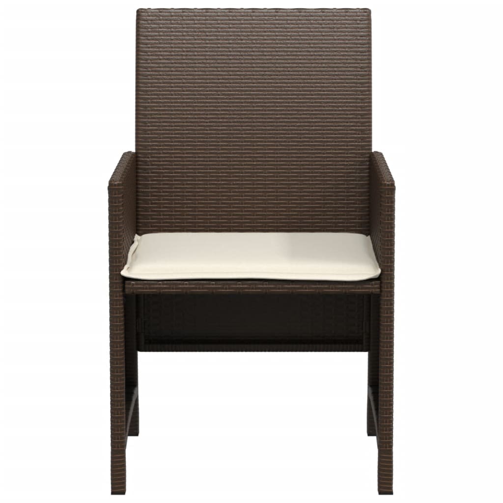 3-delige Bistroset met kussens poly rattan bruin is nu te koop bij PeponiXL, paradijselijk wonen!