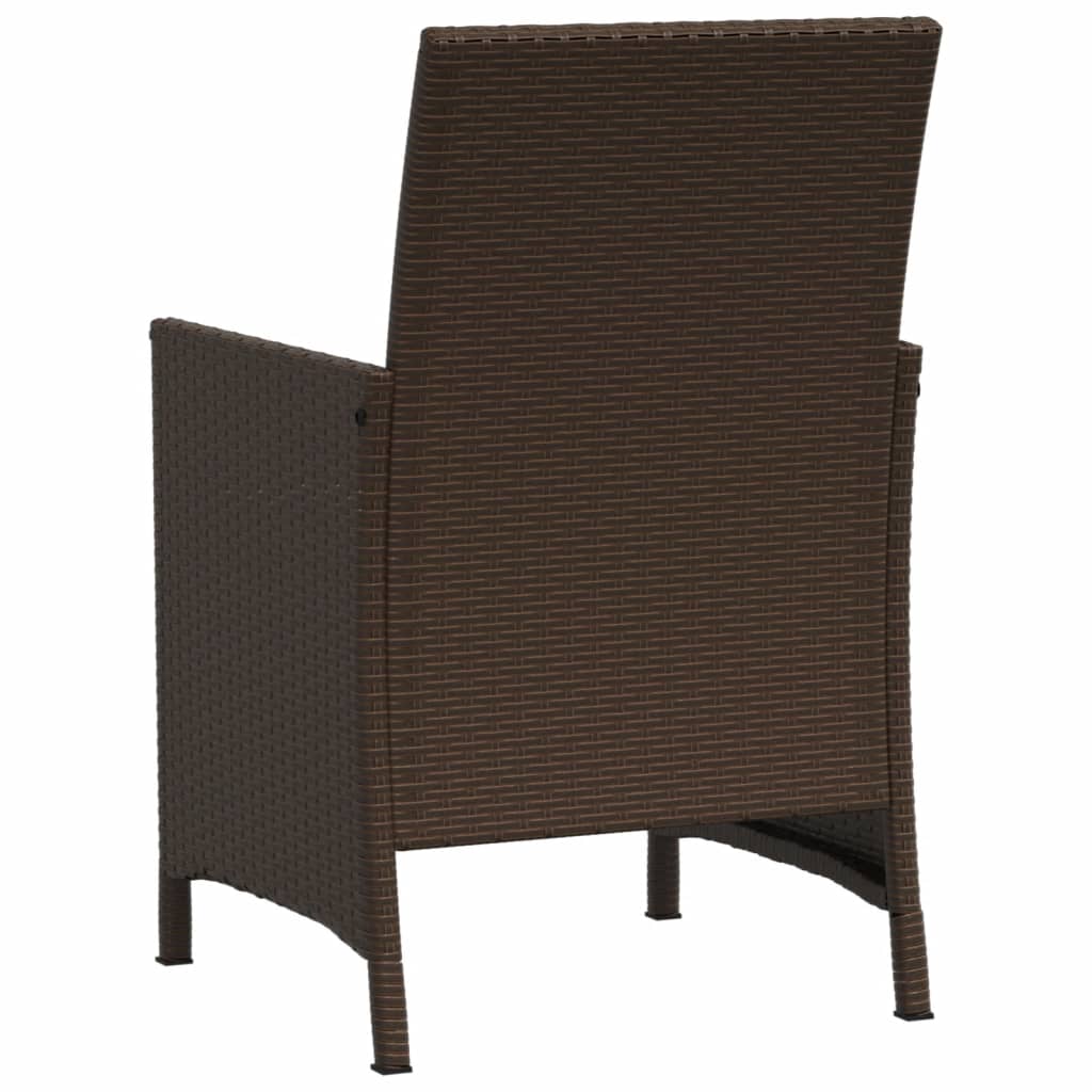 3-delige Bistroset met kussens poly rattan bruin is nu te koop bij PeponiXL, paradijselijk wonen!