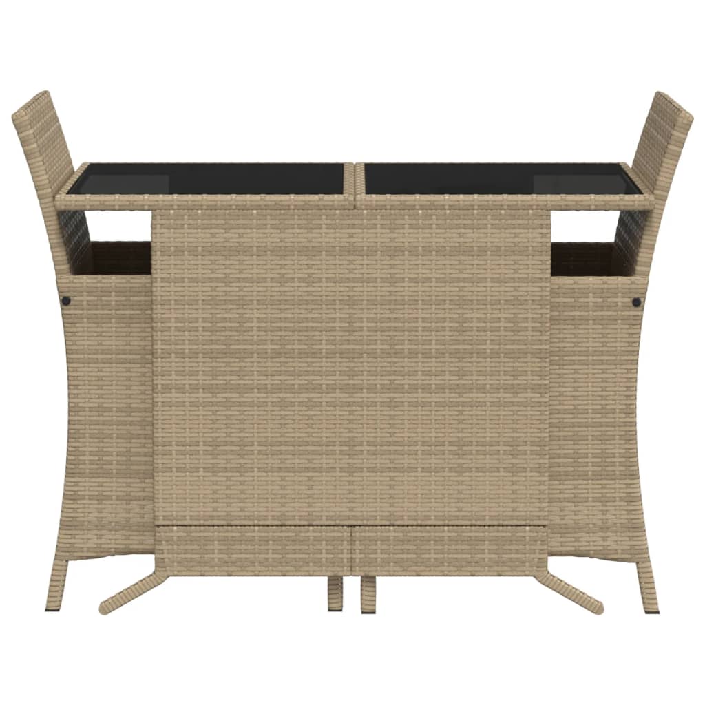 3-delige Bistroset met kussens poly rattan gemengd beige is nu te koop bij PeponiXL, paradijselijk wonen!