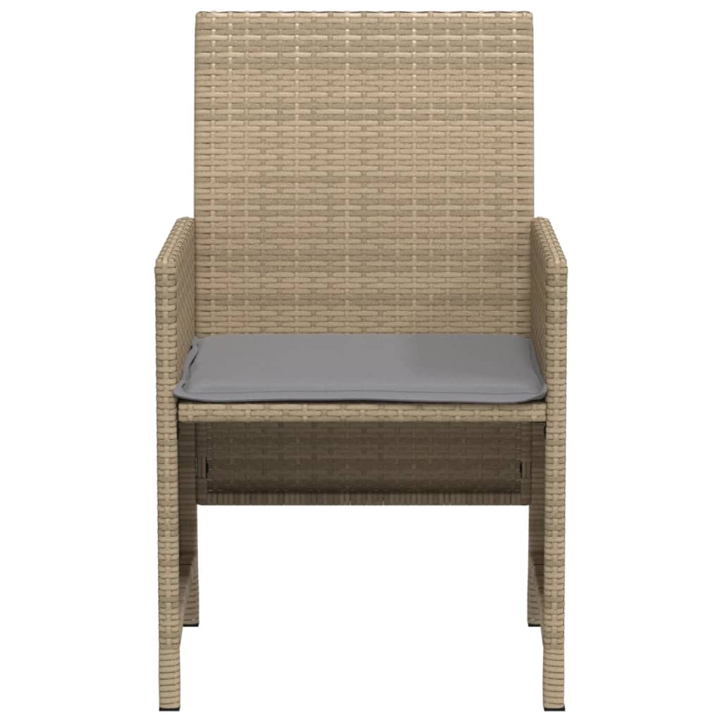 3-delige Bistroset met kussens poly rattan gemengd beige is nu te koop bij PeponiXL, paradijselijk wonen!