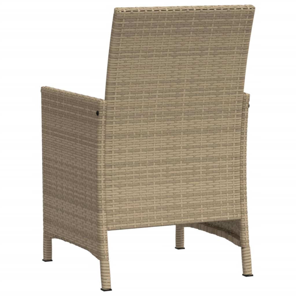 3-delige Bistroset met kussens poly rattan gemengd beige is nu te koop bij PeponiXL, paradijselijk wonen!