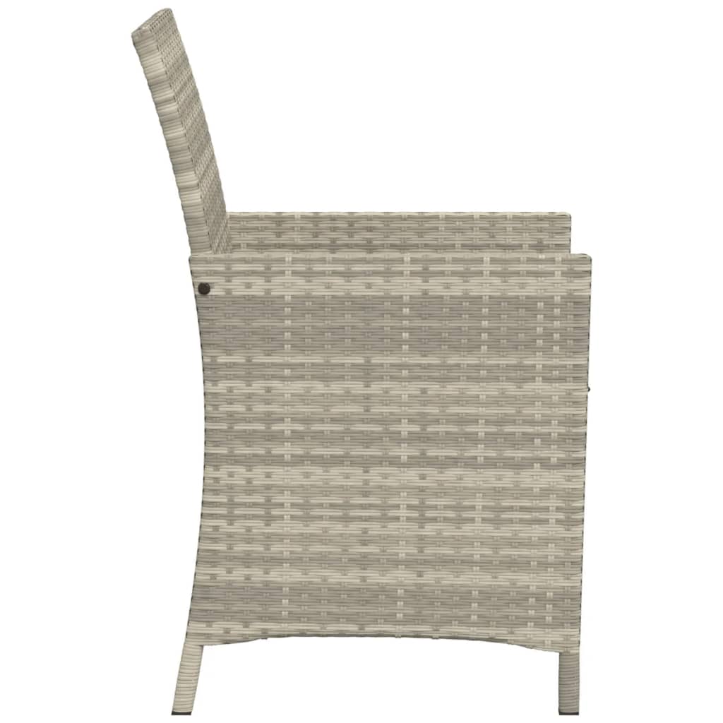 3-delige Bistroset met kussens poly rattan lichtgrijs is nu te koop bij PeponiXL, paradijselijk wonen!