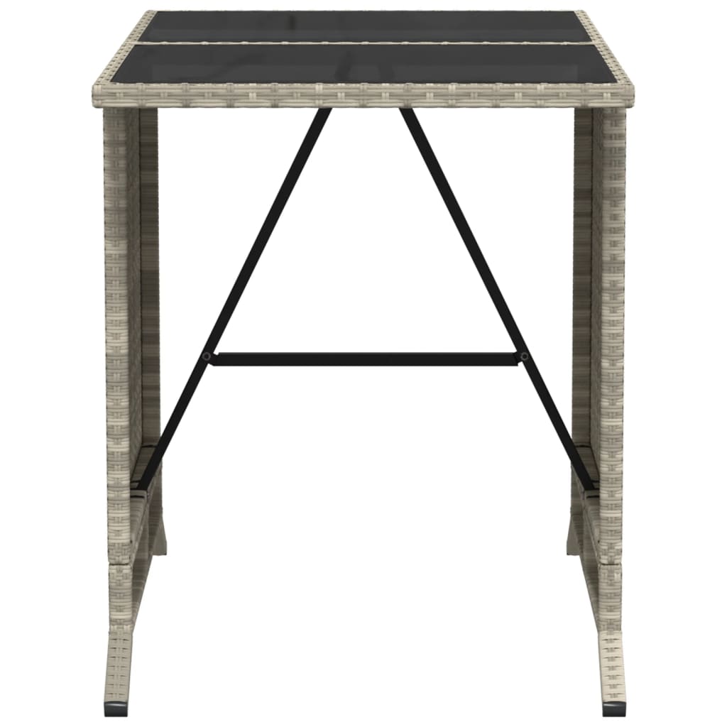 3-delige Bistroset met kussens poly rattan lichtgrijs is nu te koop bij PeponiXL, paradijselijk wonen!