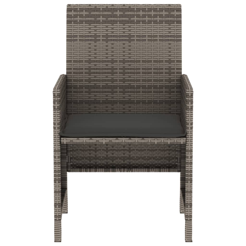 3-delige Bistroset met kussens poly rattan grijs is nu te koop bij PeponiXL, paradijselijk wonen!
