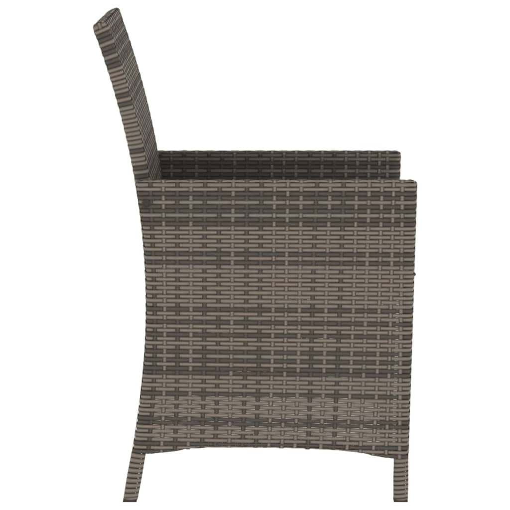 3-delige Bistroset met kussens poly rattan grijs is nu te koop bij PeponiXL, paradijselijk wonen!