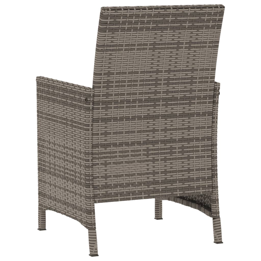 3-delige Bistroset met kussens poly rattan grijs is nu te koop bij PeponiXL, paradijselijk wonen!