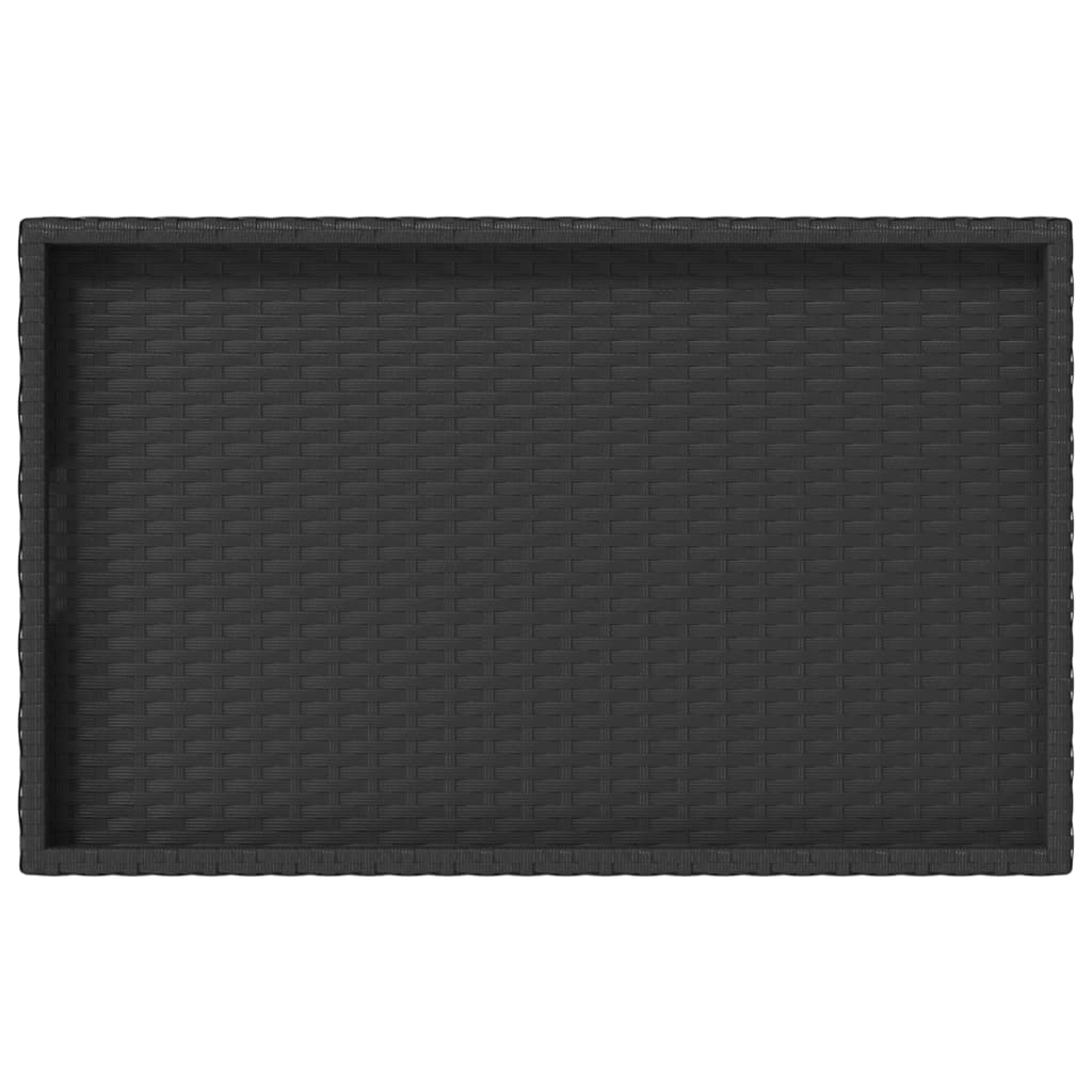 Dienbladtafel inklapbaar 65x40x75 cm poly rattan zwart is nu te koop bij PeponiXL, paradijselijk wonen!