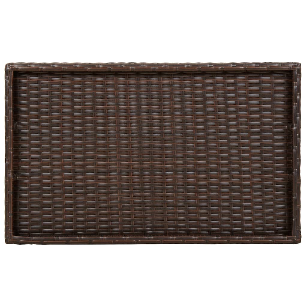 Dienbladtafel inklapbaar 65x40x75 cm poly rattan bruin is nu te koop bij PeponiXL, paradijselijk wonen!