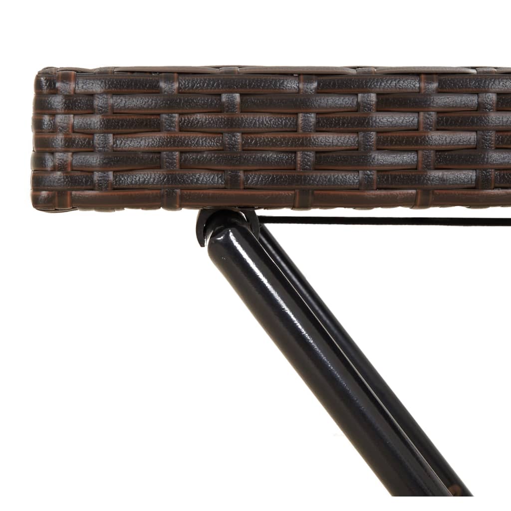Dienbladtafel inklapbaar 65x40x75 cm poly rattan bruin is nu te koop bij PeponiXL, paradijselijk wonen!