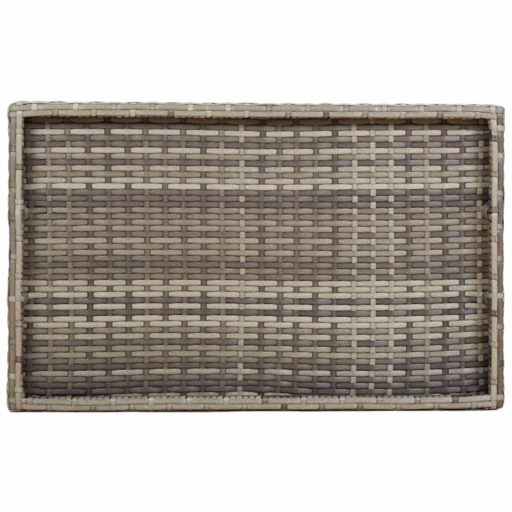 Dienbladtafel inklapbaar 65x40x75 cm poly rattan grijs is nu te koop bij PeponiXL, paradijselijk wonen!