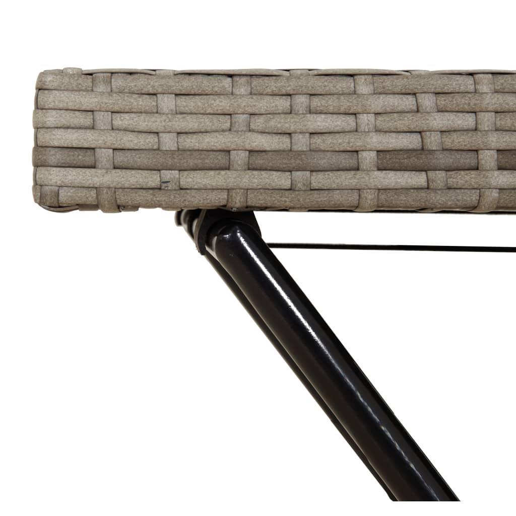Dienbladtafel inklapbaar 65x40x75 cm poly rattan grijs is nu te koop bij PeponiXL, paradijselijk wonen!
