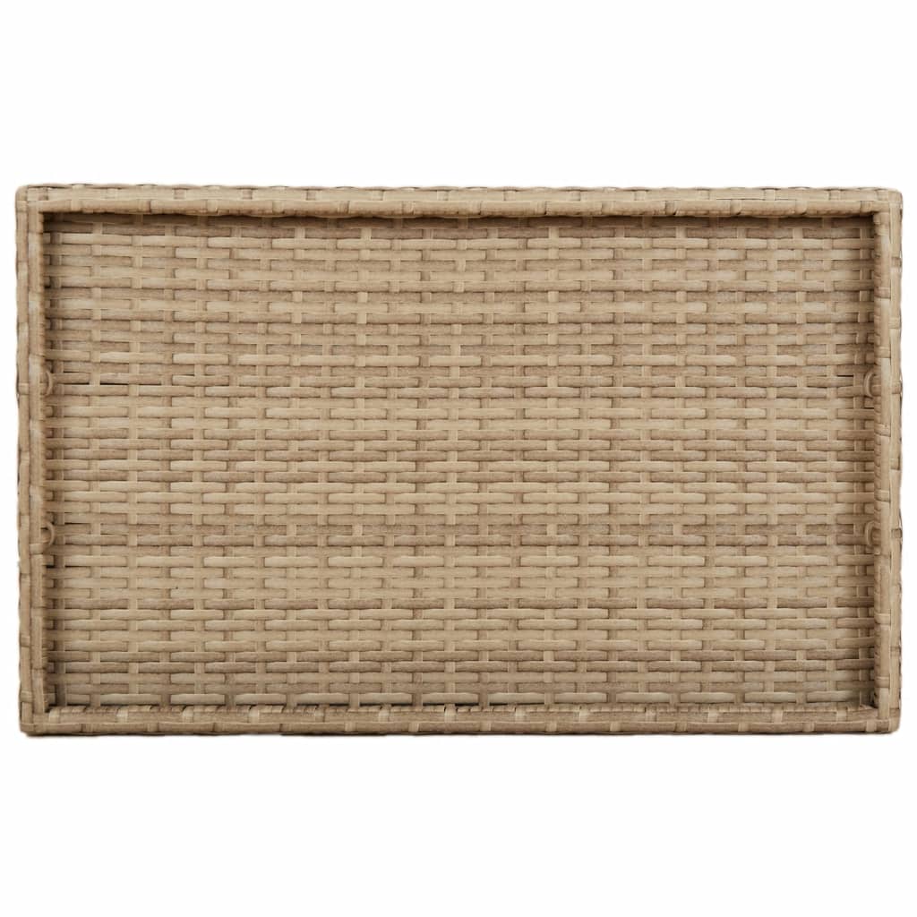 Dienbladtafel inklapbaar 65x40x75 cm poly rattan beige is nu te koop bij PeponiXL, paradijselijk wonen!