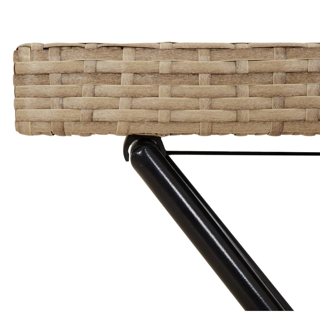Dienbladtafel inklapbaar 65x40x75 cm poly rattan beige is nu te koop bij PeponiXL, paradijselijk wonen!