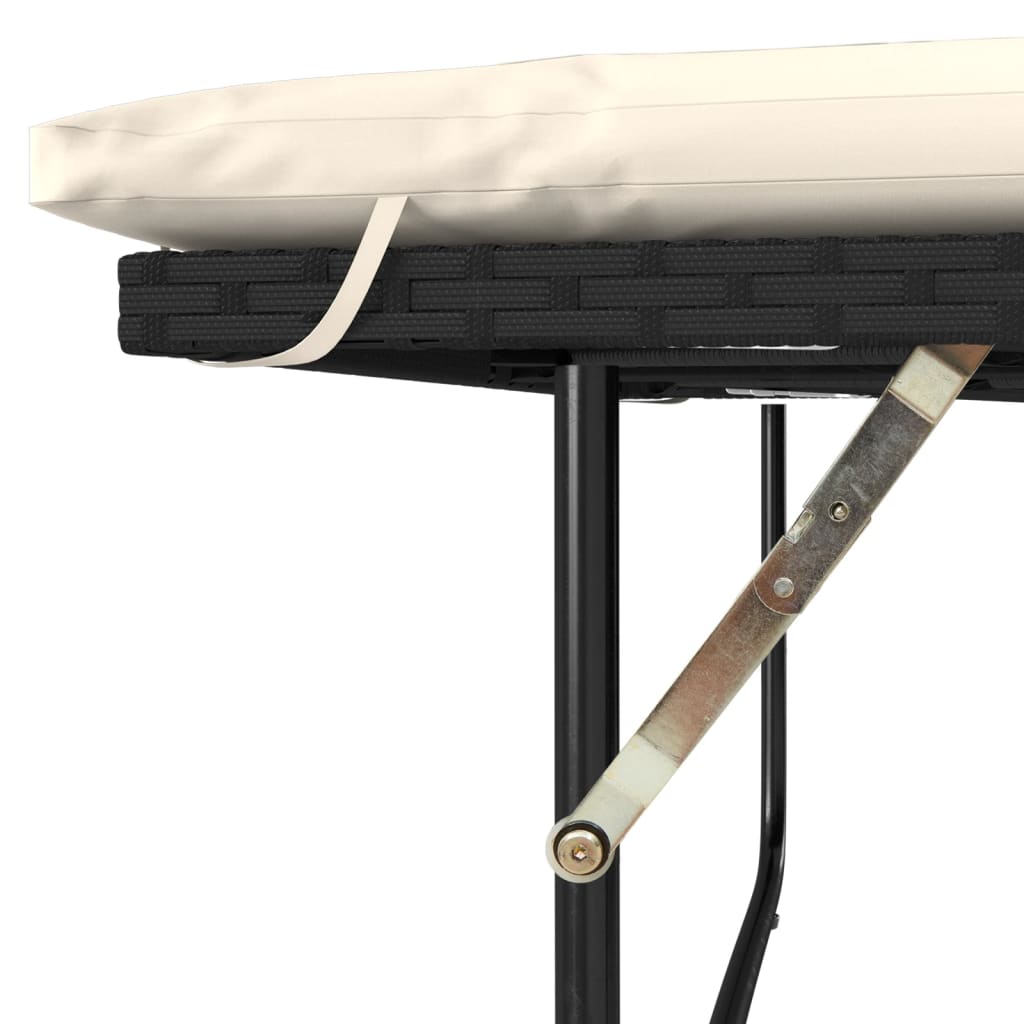 Tuinbank 2-zits met kussens poly rattan zwart is nu te koop bij PeponiXL, paradijselijk wonen!