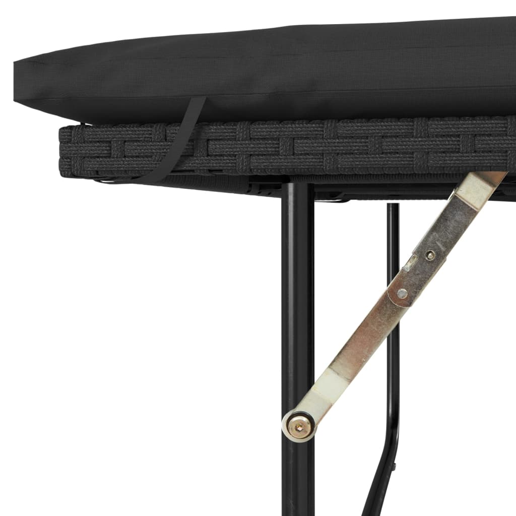 Tuinbank 2-zits met kussens poly rattan zwart is nu te koop bij PeponiXL, paradijselijk wonen!