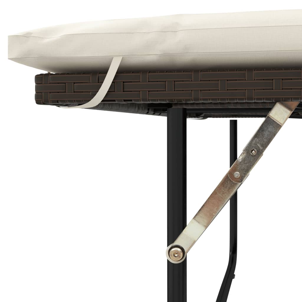 Tuinbank 2-zits met kussens poly rattan bruin is nu te koop bij PeponiXL, paradijselijk wonen!