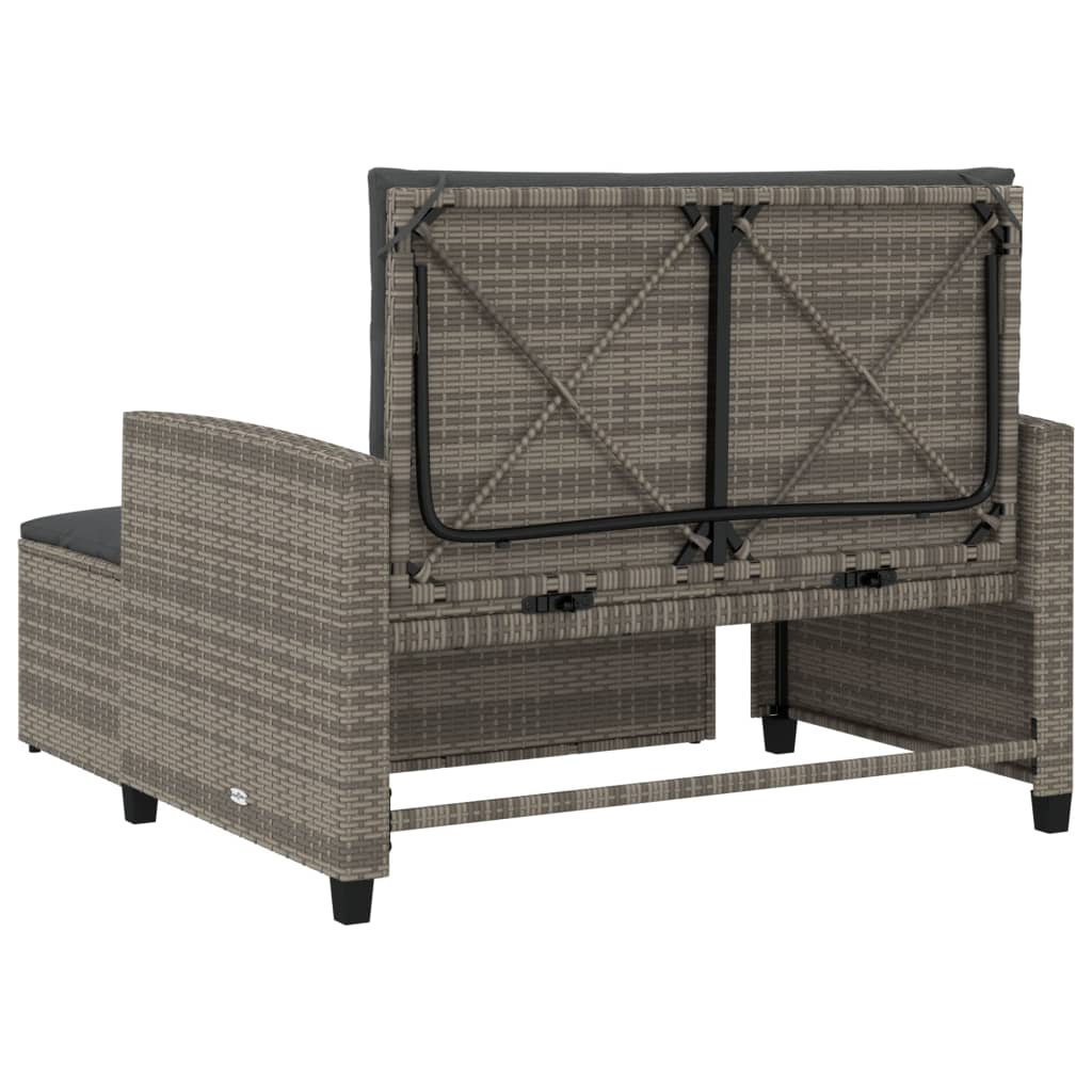 Tuinbank 2-zits met kussens poly rattan grijs is nu te koop bij PeponiXL, paradijselijk wonen!