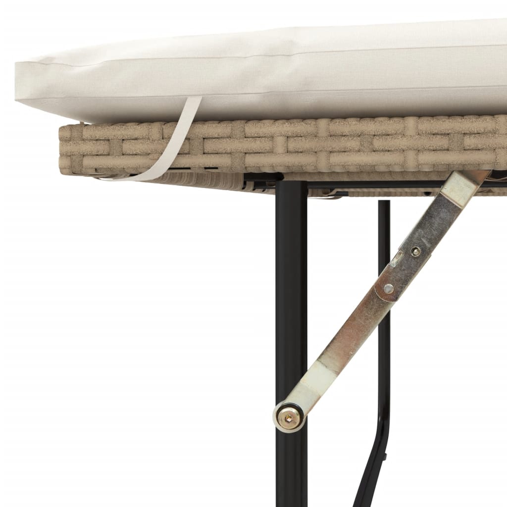Tuinbank 2-zits met kussens poly rattan beige is nu te koop bij PeponiXL, paradijselijk wonen!