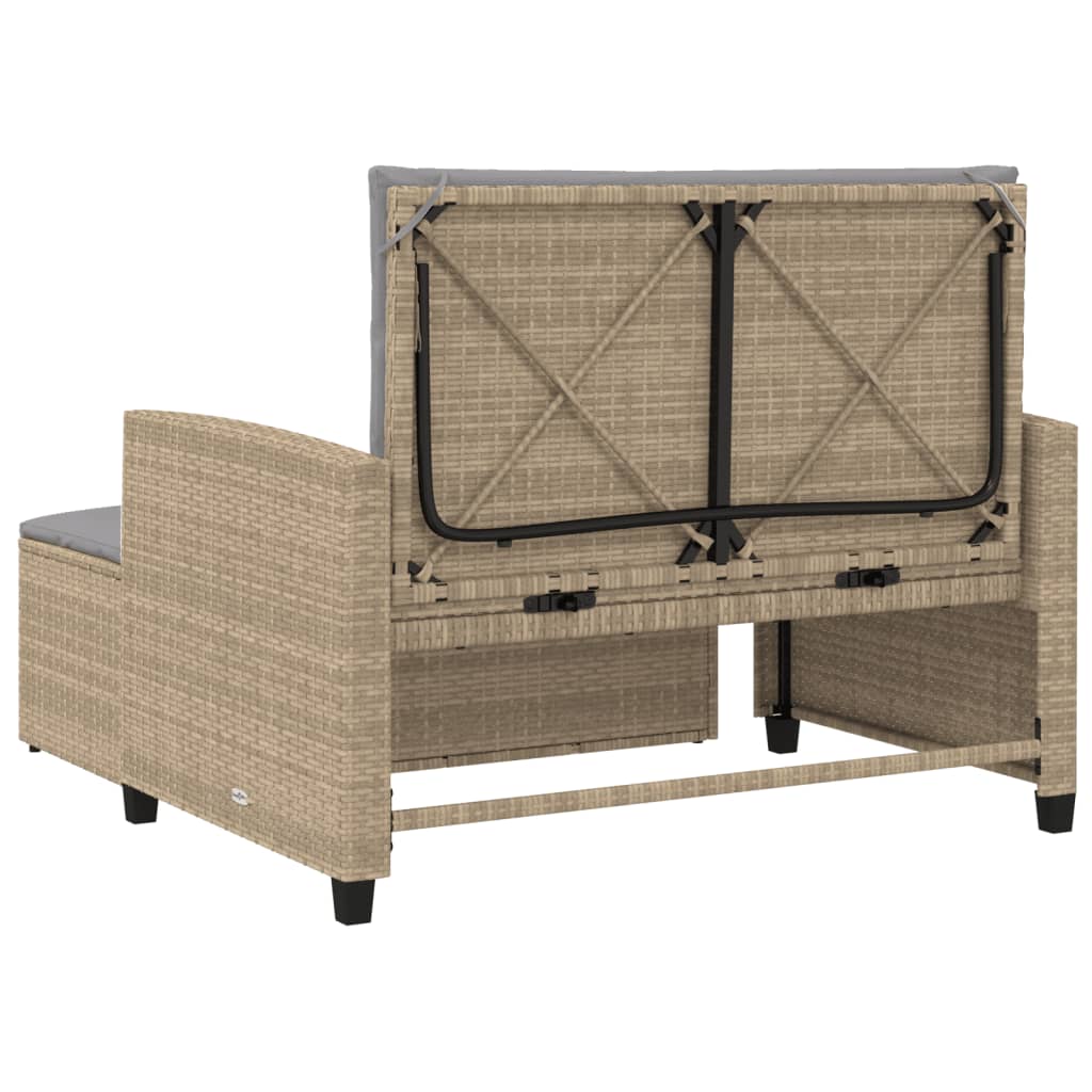 Tuinbank 2-zits met kussens poly rattan beige is nu te koop bij PeponiXL, paradijselijk wonen!