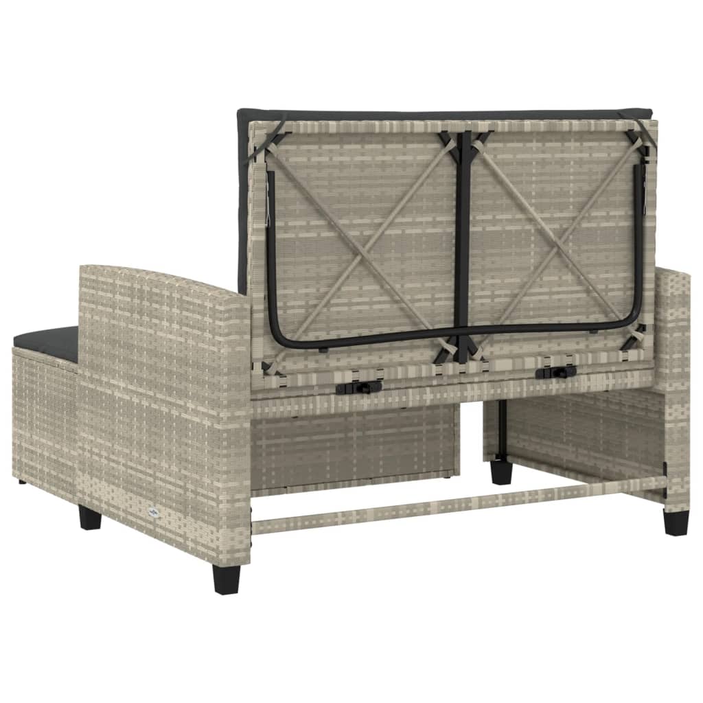 Tuinbank 2-zits met kussens poly rattan lichtgrijs is nu te koop bij PeponiXL, paradijselijk wonen!