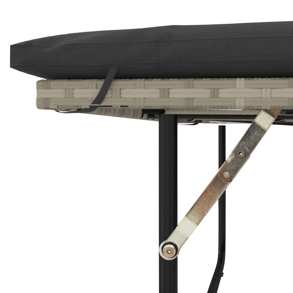 Tuinbank 2-zits met kussens poly rattan lichtgrijs is nu te koop bij PeponiXL, paradijselijk wonen!