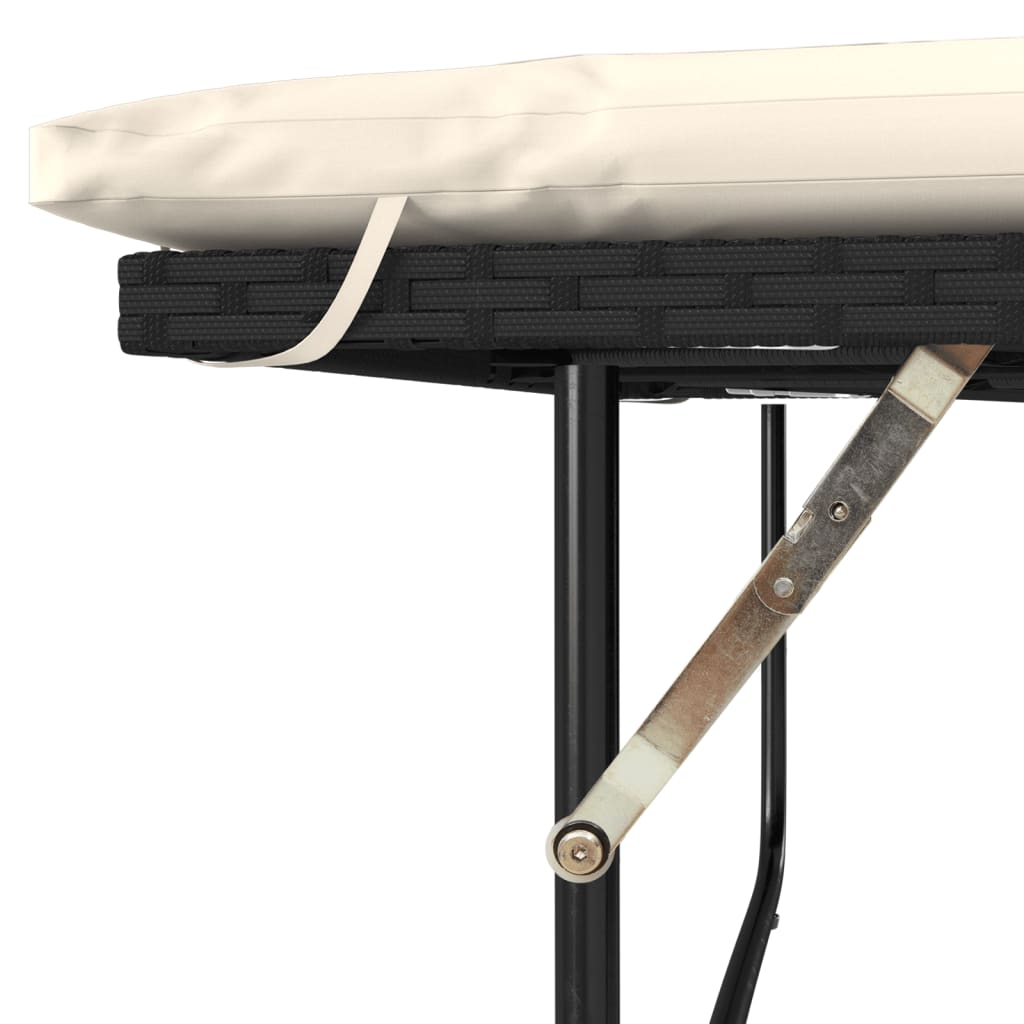 Tuinbank 2-zits met kussens poly rattan en acaciahout zwart is nu te koop bij PeponiXL, paradijselijk wonen!