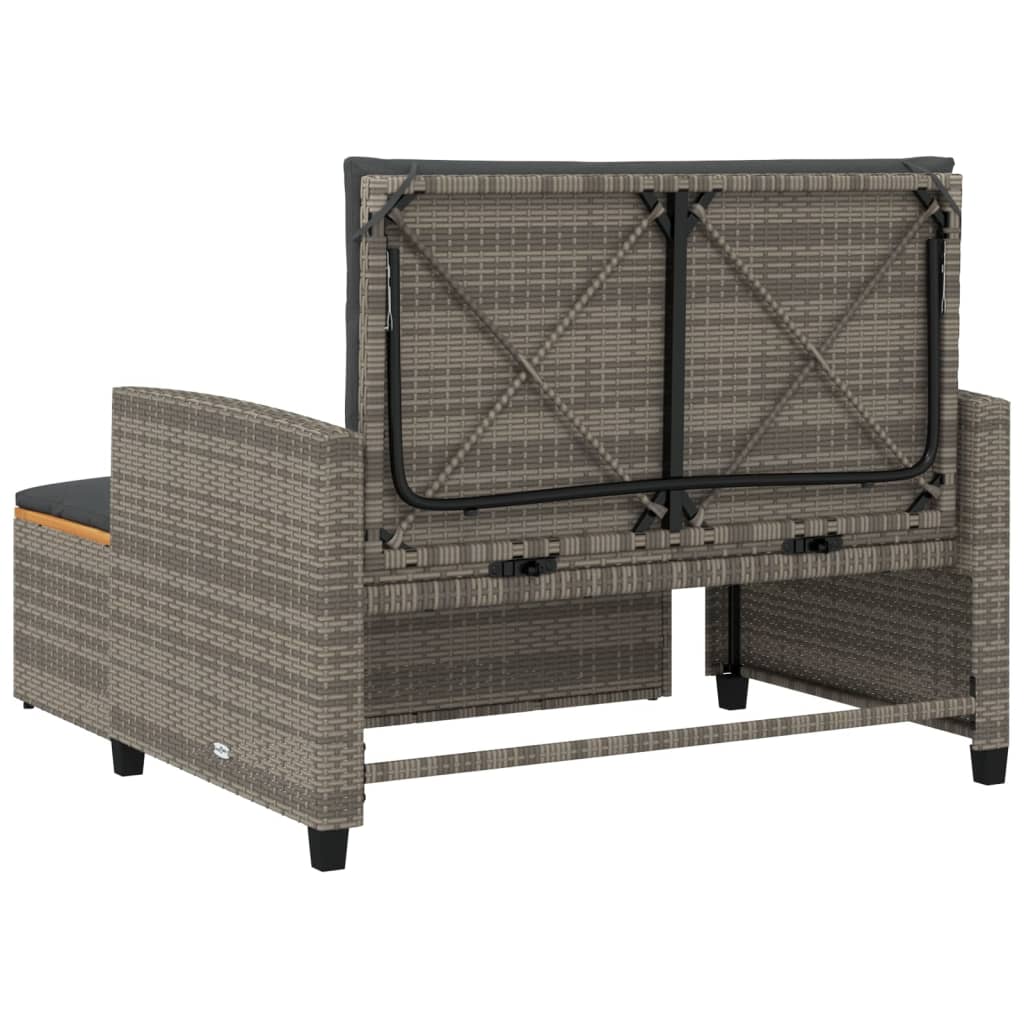 Tuinbank 2-zits met kussens poly rattan en acaciahout grijs is nu te koop bij PeponiXL, paradijselijk wonen!