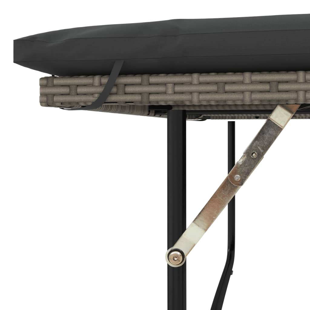 Tuinbank 2-zits met kussens poly rattan en acaciahout grijs is nu te koop bij PeponiXL, paradijselijk wonen!
