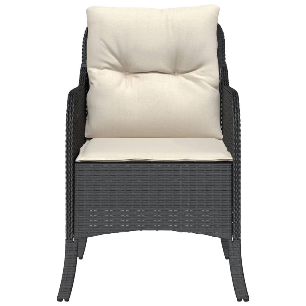 Tuinstoelen 2 st met kussens poly rattan zwart is nu te koop bij PeponiXL, paradijselijk wonen!