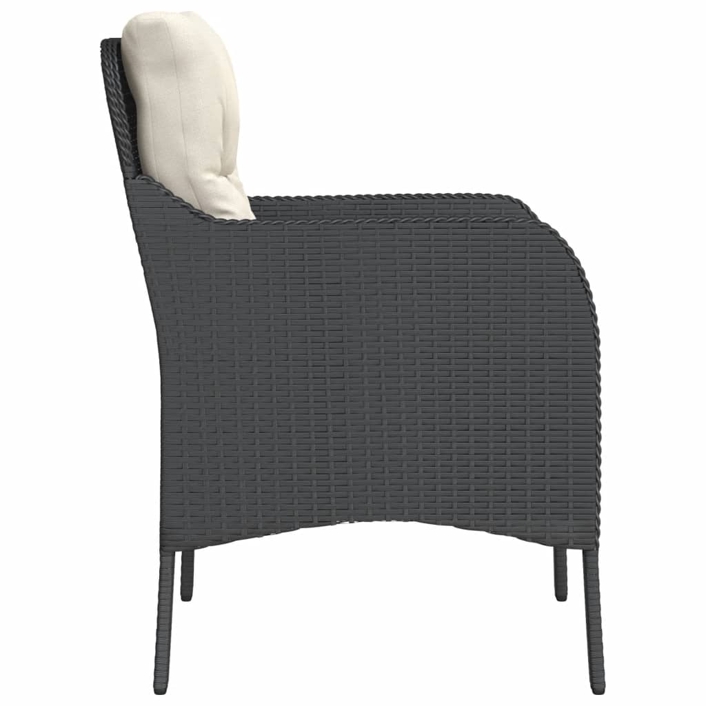 Tuinstoelen 2 st met kussens poly rattan zwart is nu te koop bij PeponiXL, paradijselijk wonen!