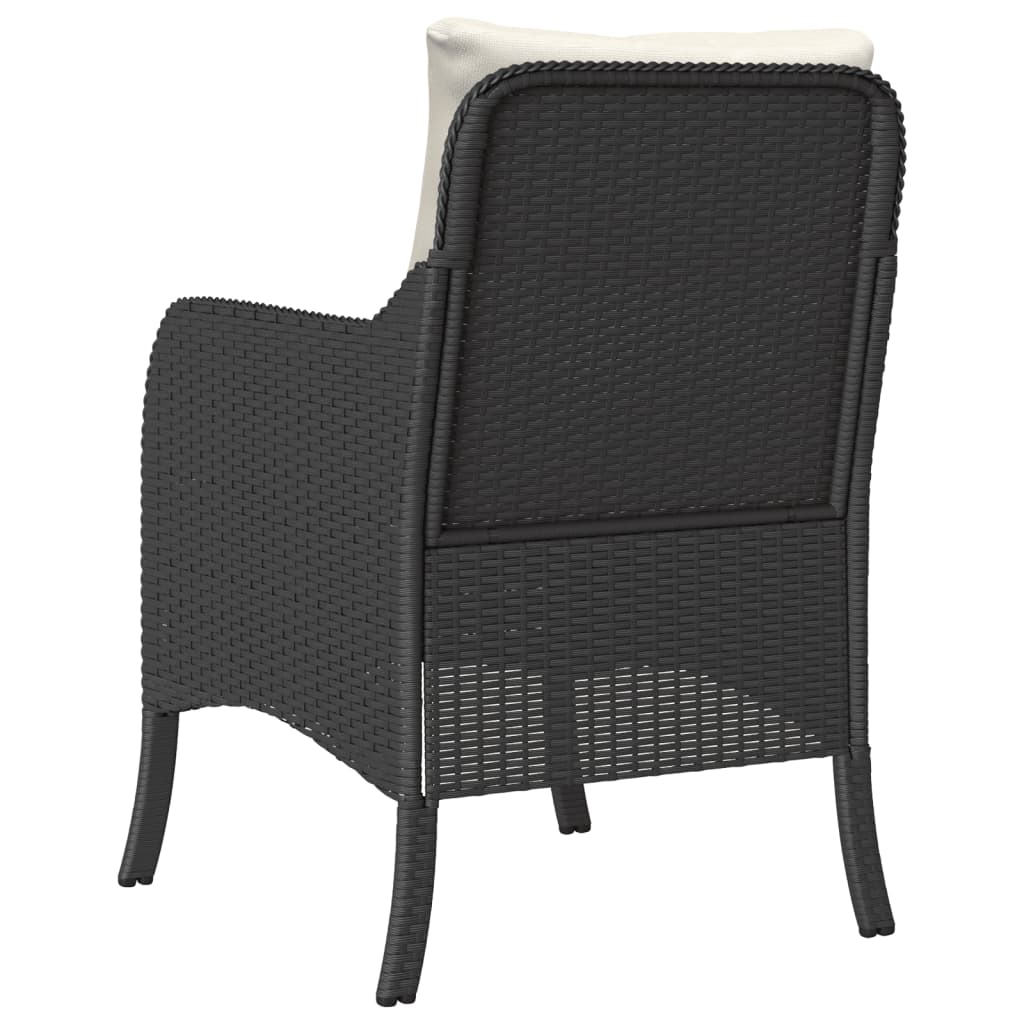 Tuinstoelen 2 st met kussens poly rattan zwart is nu te koop bij PeponiXL, paradijselijk wonen!