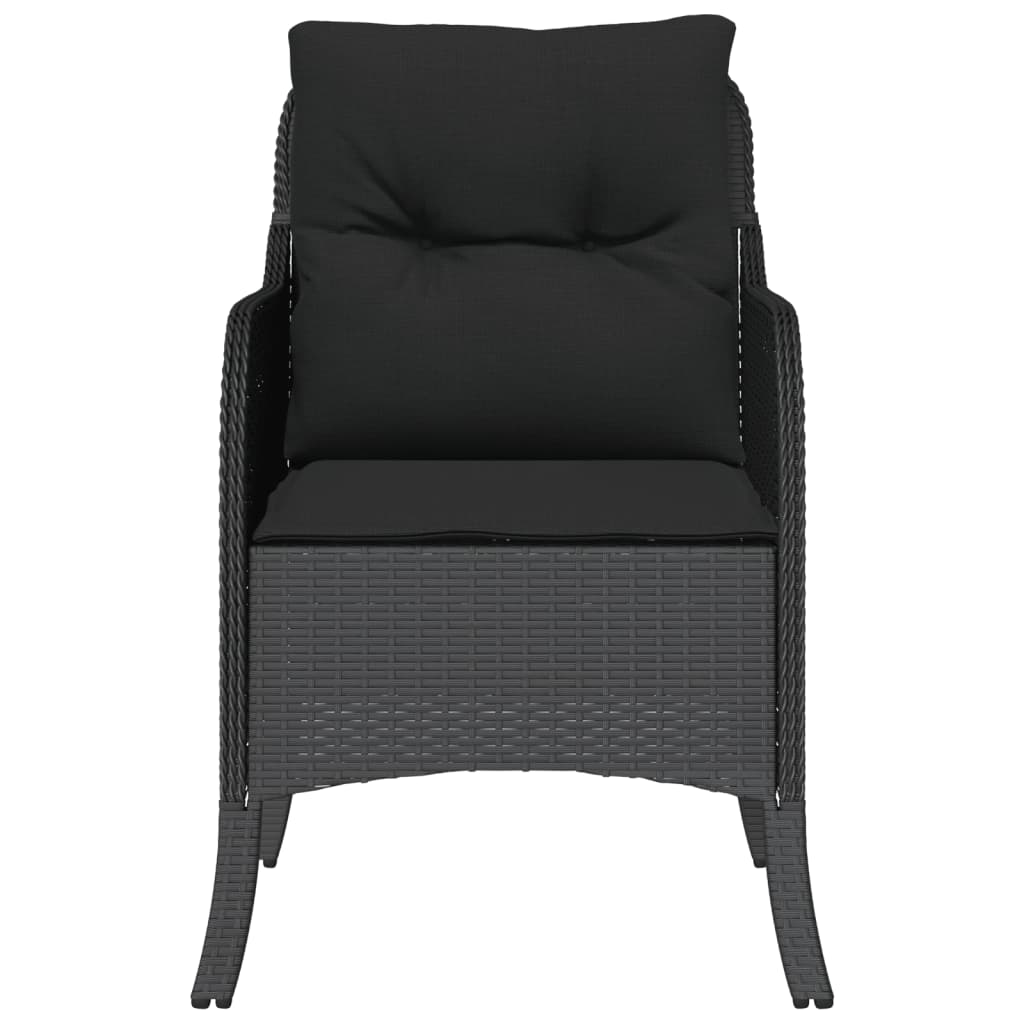 Tuinstoelen 2 st met kussens poly rattan zwart is nu te koop bij PeponiXL, paradijselijk wonen!