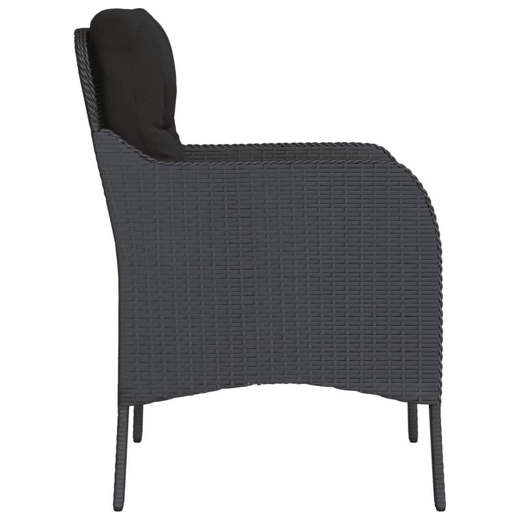 Tuinstoelen 2 st met kussens poly rattan zwart is nu te koop bij PeponiXL, paradijselijk wonen!
