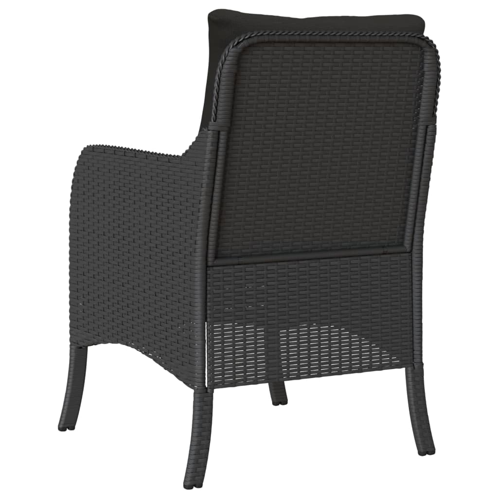 Tuinstoelen 2 st met kussens poly rattan zwart is nu te koop bij PeponiXL, paradijselijk wonen!