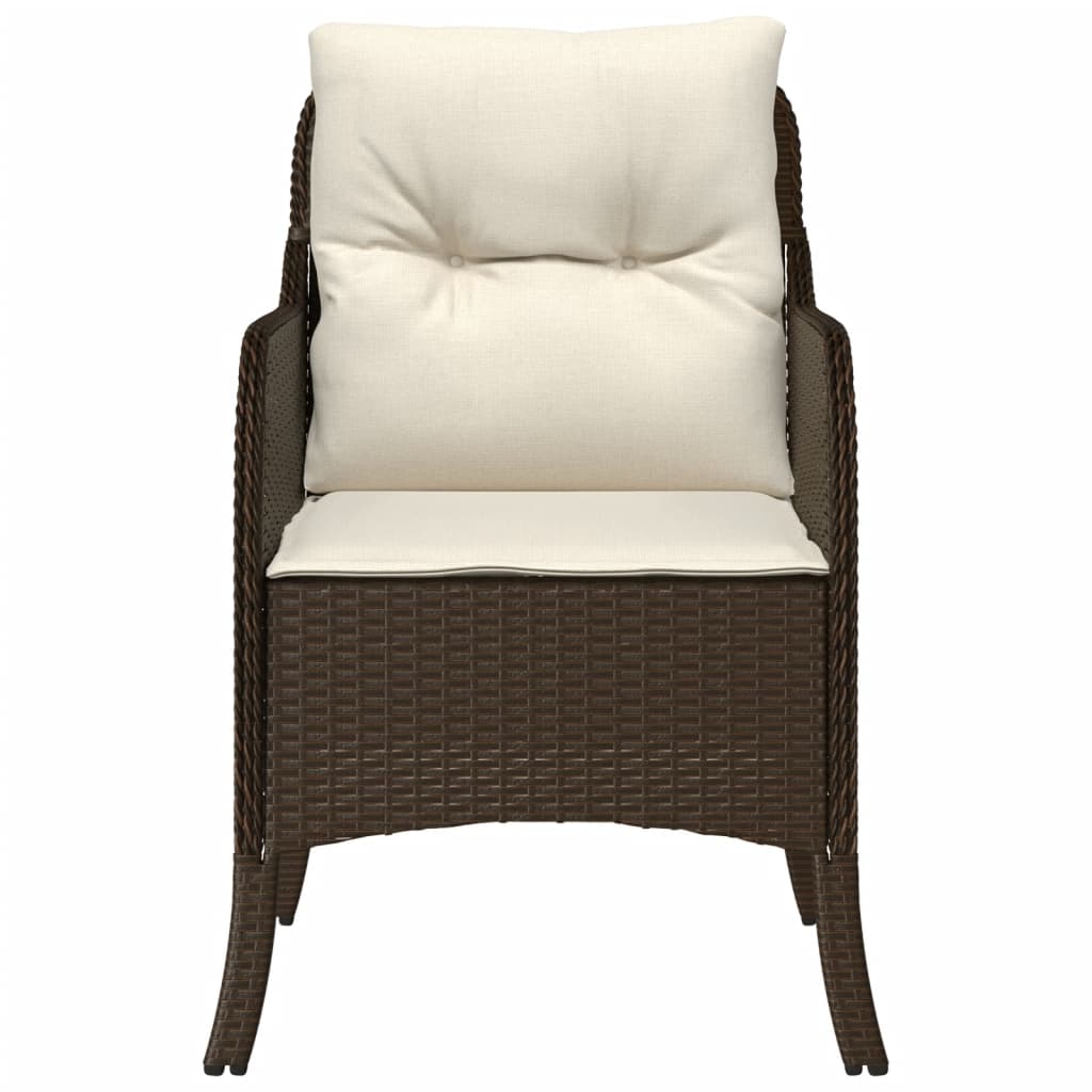 Tuinstoelen 2 st met kussens poly rattan bruin is nu te koop bij PeponiXL, paradijselijk wonen!