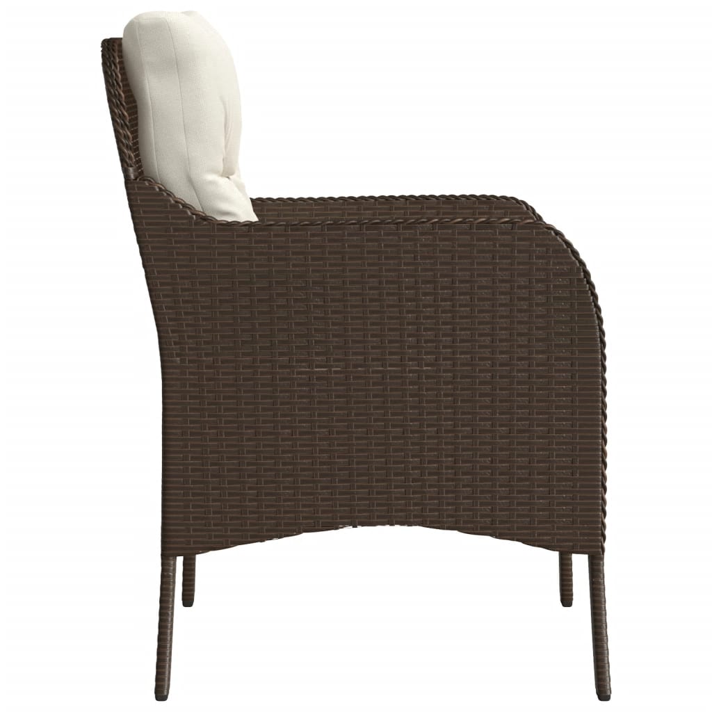 Tuinstoelen 2 st met kussens poly rattan bruin is nu te koop bij PeponiXL, paradijselijk wonen!