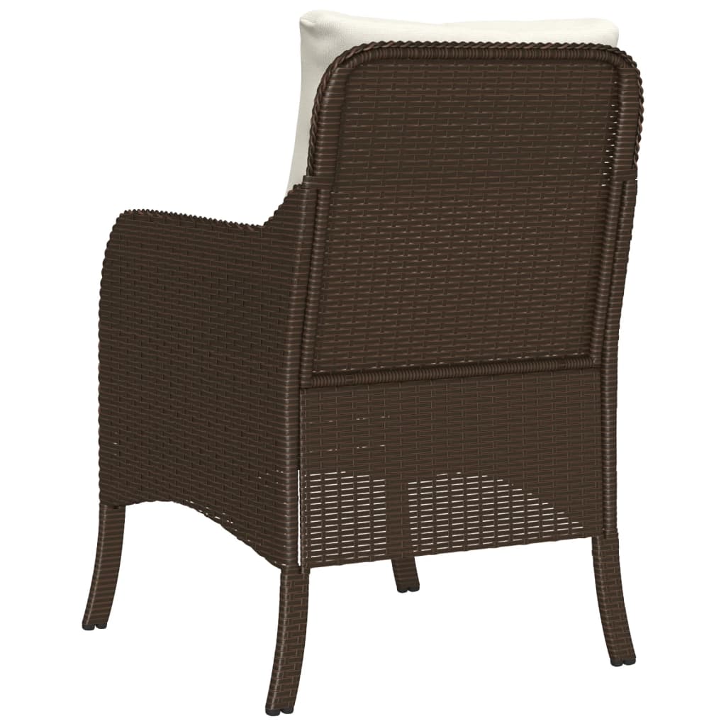Tuinstoelen 2 st met kussens poly rattan bruin is nu te koop bij PeponiXL, paradijselijk wonen!